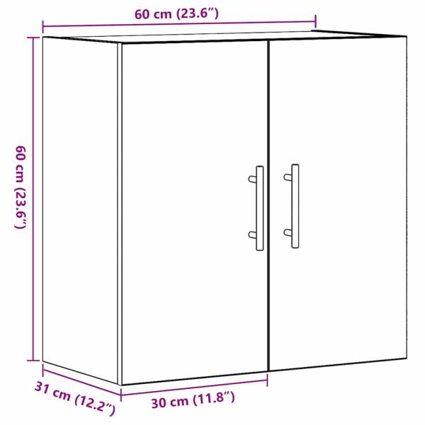 Wandregal Schwarz Eiche 60x31x70 cm Holzwerkstoff