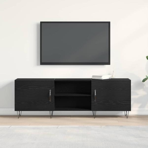 TV-Schrank Schwarz Eiche 150x30x50 cm Holzwerkstoff