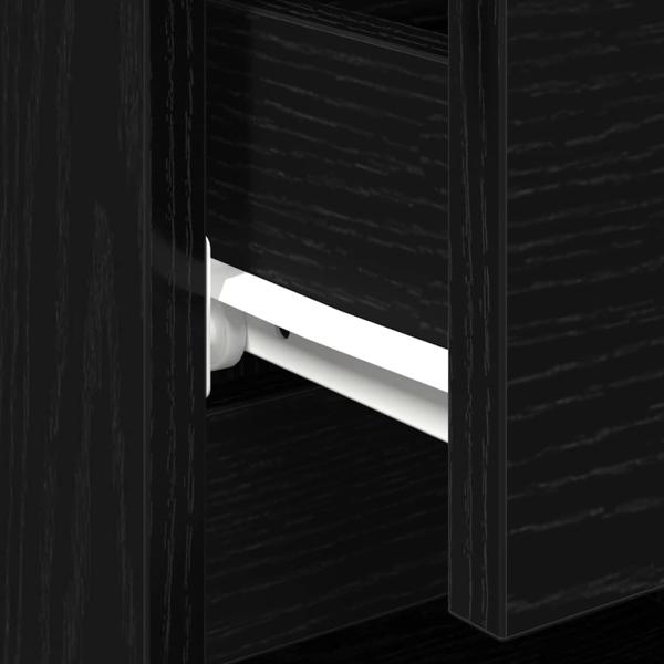 Nachttisch Schwarzes Eichenholz 40x35x50 cm Holzwerkstoff