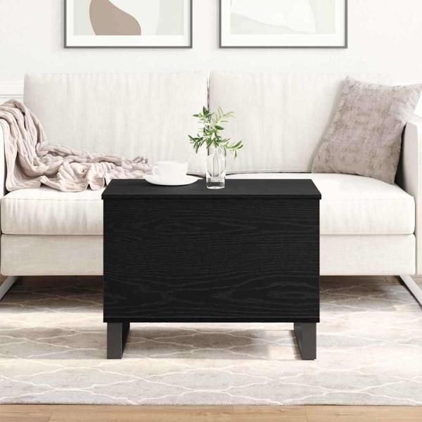 Couchtisch mitLift-Oberfläche Schwarz Eiche 60x44,5x45 cm Holzwerkstoff