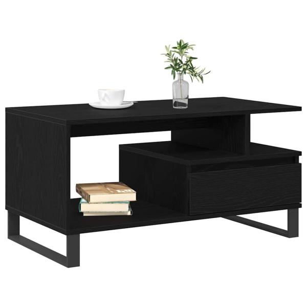 Couchtisch Schwarz Eiche 90x49x45 cm Engineering Holz