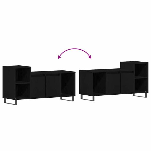 TV-Bank Schwarz Eiche 100x35x55 cm Werkstoff