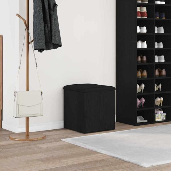 ARDEBO.de - Aufbewahrungsbank Schwarz Eiche 40x40x45 cm Engineered Wood