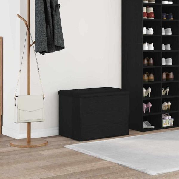 ARDEBO.de - Aufbewahrungsbank Schwarz Eiche 60x40x45 cm Holzwerkstoff