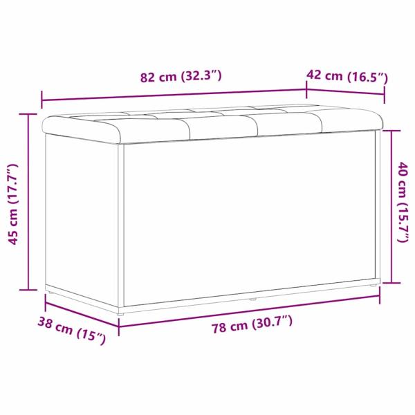 Aufbewahrungsbank Schwarze Eiche 80x40x45 cm Furnier