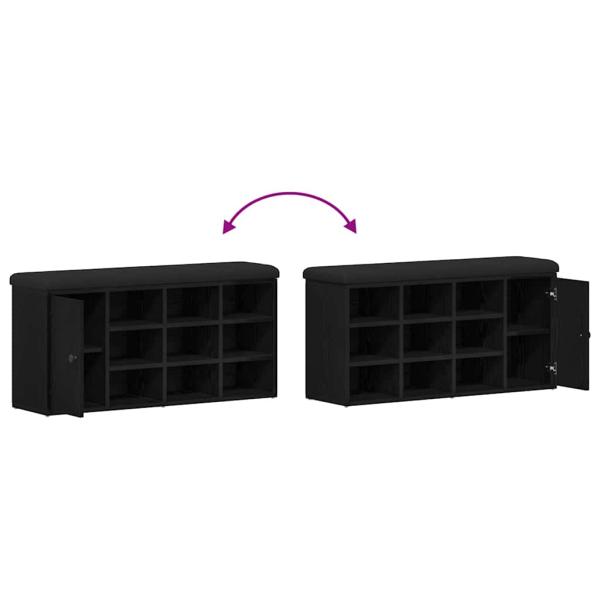 Aufbewahrungsbank Schwarze Eiche 100x30x48 cm Ingenieurholz