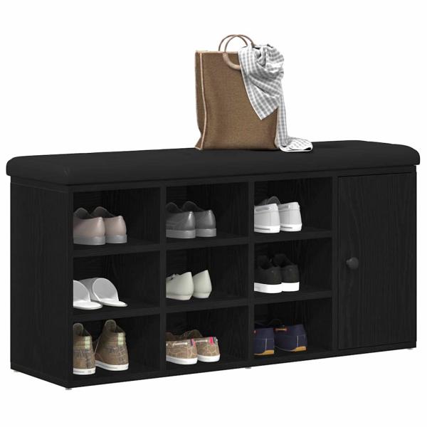 Aufbewahrungsbank Schwarze Eiche 100x30x48 cm Ingenieurholz