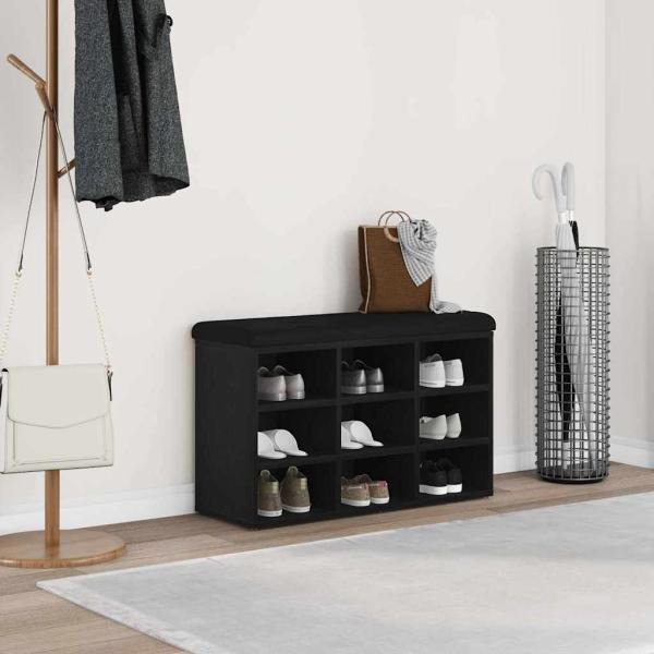 ARDEBO.de - Aufbewahrungsbank Schwarz Eiche 80x30x48 cm Teppe