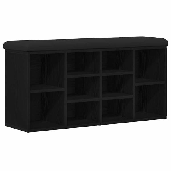 Stauraumbank Schwarz Eichenholz 100x30x48 cm Engineered Wood