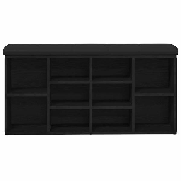 Stauraumbank Schwarz Eichenholz 100x30x48 cm Engineered Wood