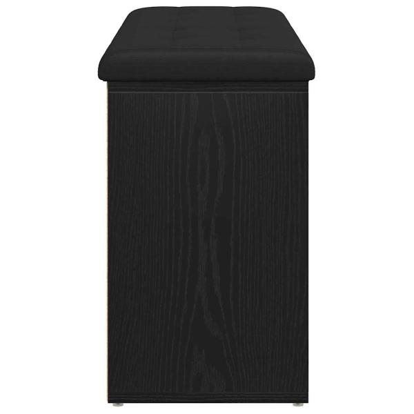 Stauraumbank Schwarz Eichenholz 100x30x48 cm Engineered Wood