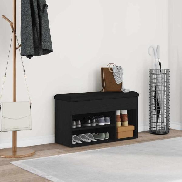 ARDEBO.de - Aufbewahrungsgestell Schwarzes Eichenholz 80x30x45 cm Ingenieurholz