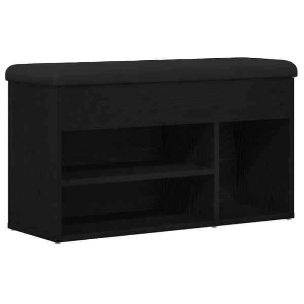 Aufbewahrungsgestell Schwarzes Eichenholz 80x30x45 cm Ingenieurholz