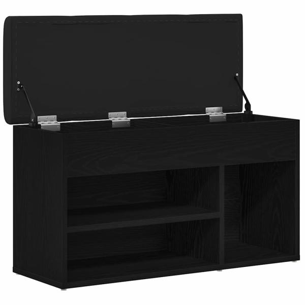 Aufbewahrungsgestell Schwarzes Eichenholz 80x30x45 cm Ingenieurholz