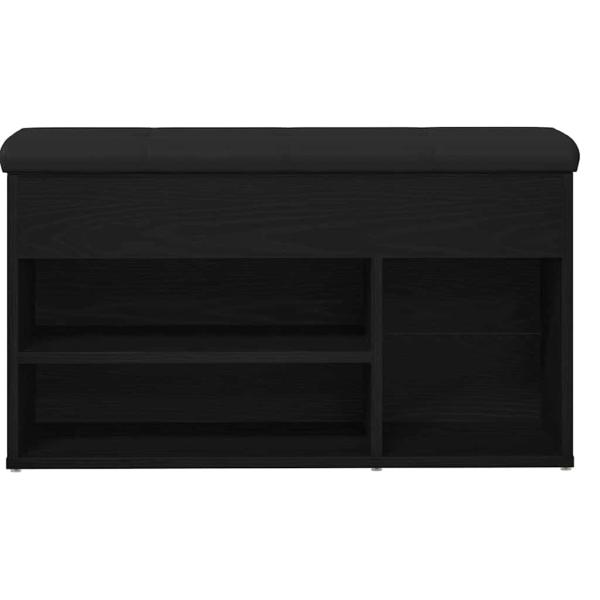 Aufbewahrungsgestell Schwarzes Eichenholz 80x30x45 cm Ingenieurholz