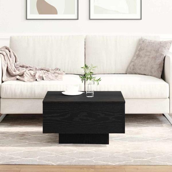 Couchtisch schwarz Eiche 55x55x31 cm Holzwerkstoff