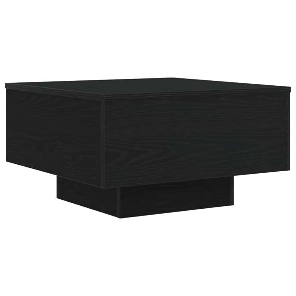 Couchtisch mit LED-Lichtern Schwarz Eiche 55x55x31 cm