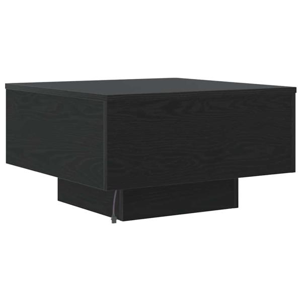 Couchtisch mit LED-Lichtern Schwarz Eiche 55x55x31 cm