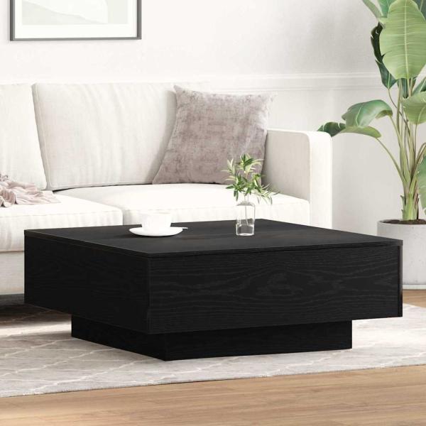 ARDEBO.de - Couchtisch Schwarz Eiche 80x80x31 cm Holzwerkstoff