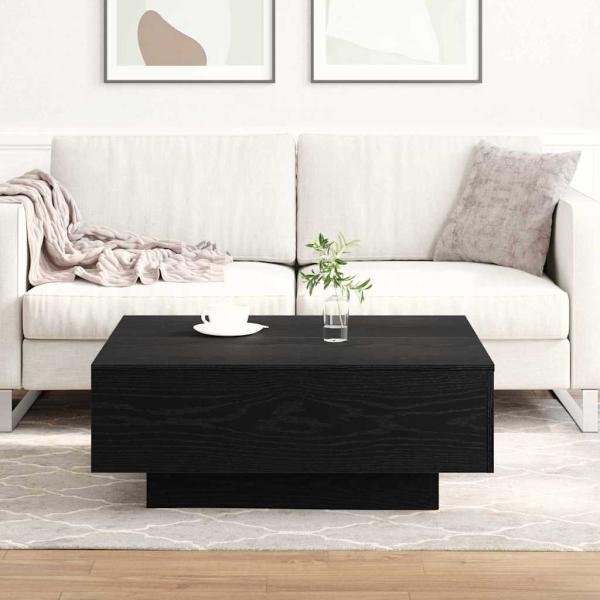 Couchtisch Schwarz Eiche 80x80x31 cm Holzwerkstoff