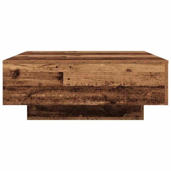 Couchtisch mit LED-Lichtern aus altem Holz 80x80x31 cm