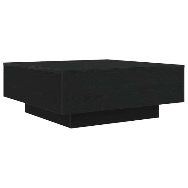 Couchtisch mit LED-Lichtern Schwarz Eiche 80x80x31 cm