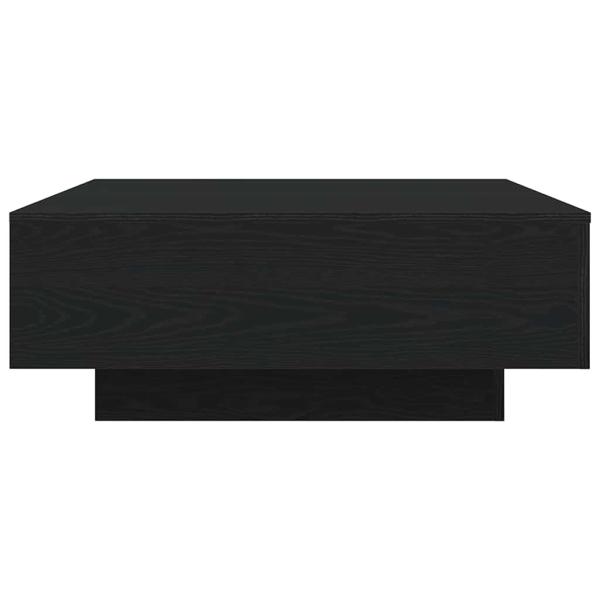 Couchtisch mit LED-Lichtern Schwarz Eiche 80x80x31 cm