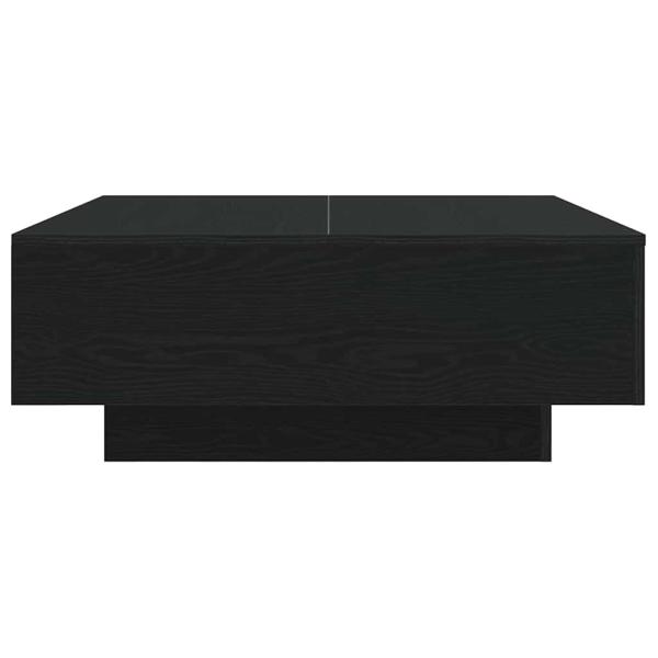 Couchtisch mit LED-Lichtern Schwarz Eiche 80x80x31 cm