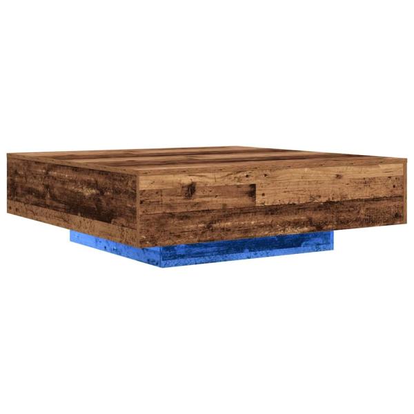 Couchtisch mit LED-Lichtern Alte Holz 100x100x31 cm