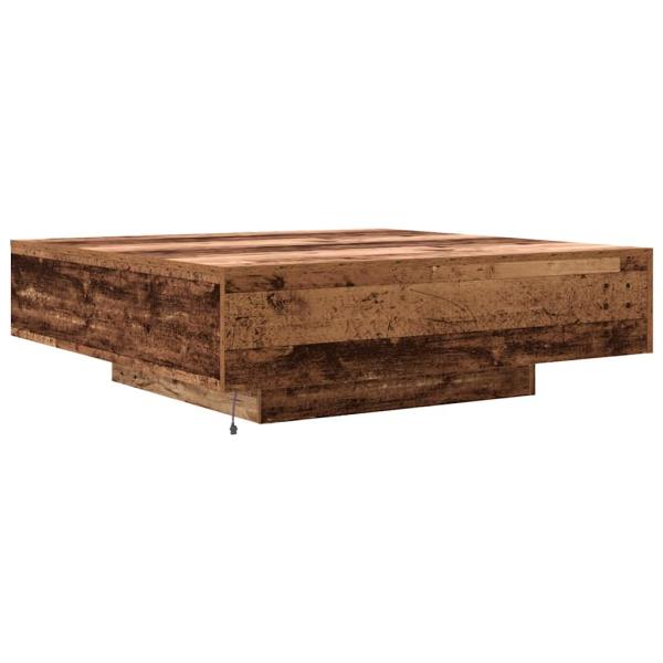 Couchtisch mit LED-Lichtern Alte Holz 100x100x31 cm