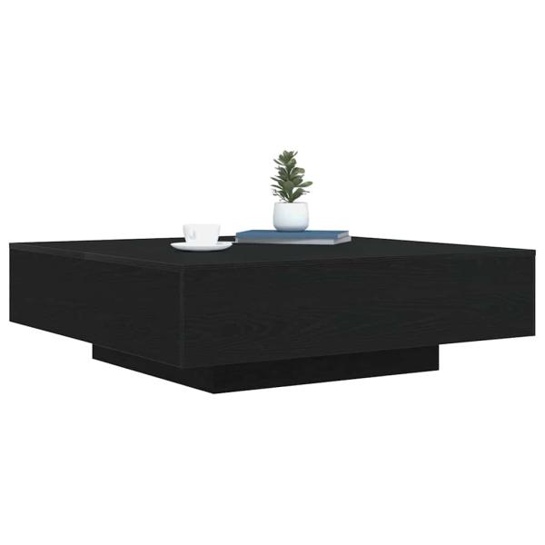 Couchtisch mit LED-Lichtern Schwarz Eiche 100x100x31 cm