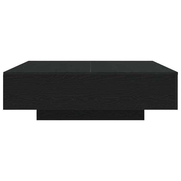 Couchtisch mit LED-Lichtern Schwarz Eiche 100x100x31 cm