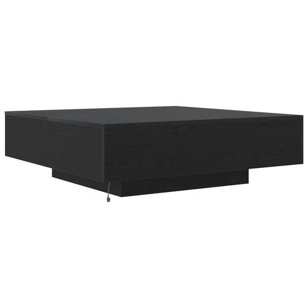 Couchtisch mit LED-Lichtern Schwarz Eiche 100x100x31 cm