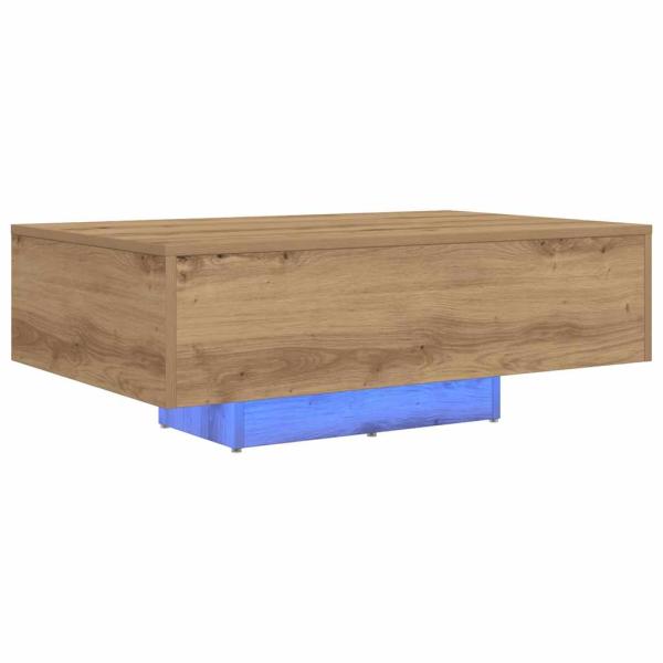 Couchtisch mit LED-Lichtern, Artisan Eiche 85x55x31 cm