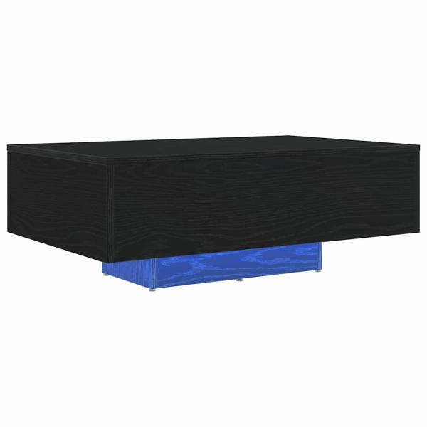 Couchtisch mit LED-Lichtern Schwarz Eiche 85x55x31 cm