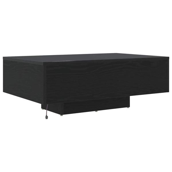 Couchtisch mit LED-Lichtern Schwarz Eiche 85x55x31 cm