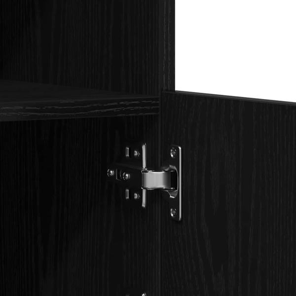 Sideboard mit LED-Lichtern Schwarz Eiche 60,5x37x100 cm