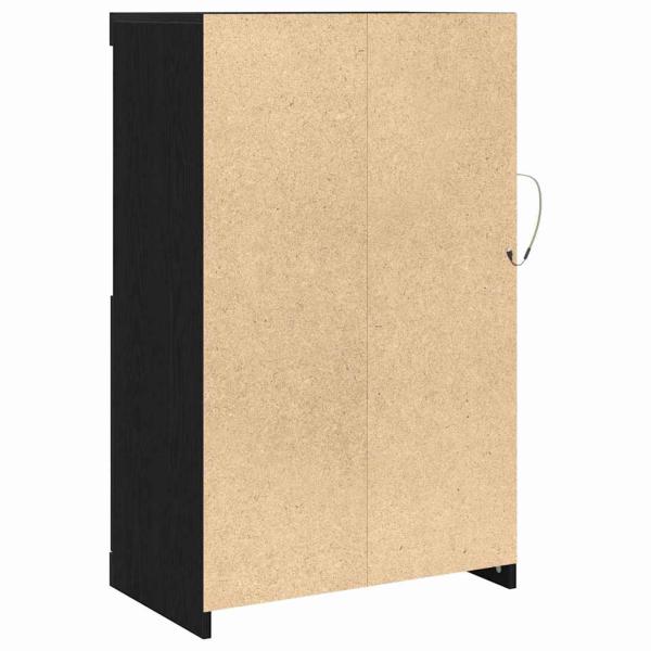 Sideboard mit LED-Lichtern Schwarz Eiche 60,5x37x100 cm