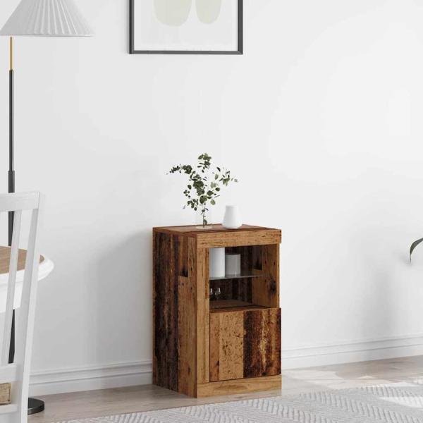 ARDEBO.de - Sideboard mit LED-Lichtern Altes Holz 41x37x67 cm
