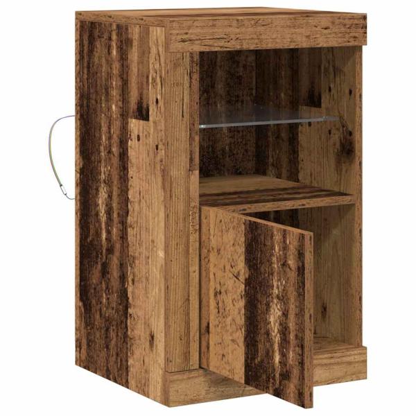 Sideboard mit LED-Lichtern Altes Holz 41x37x67 cm