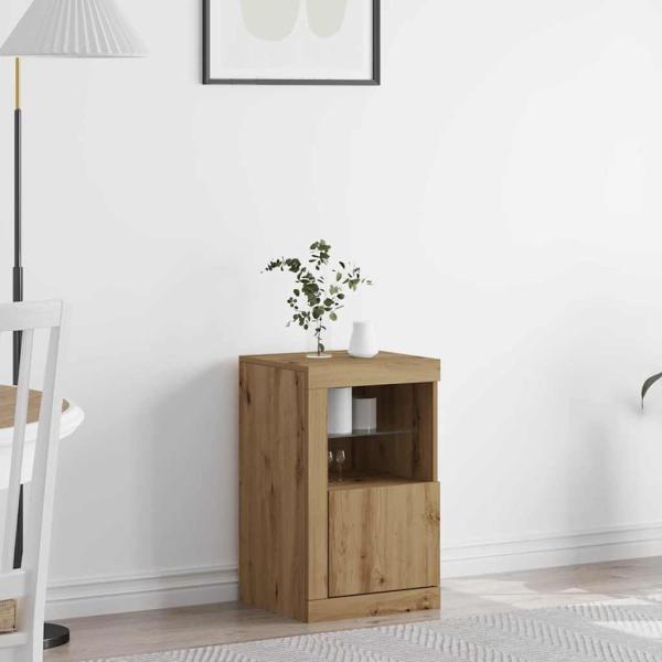 ARDEBO.de - Sideboard mit LED-Lichtern Artisan Eiche 41x37x67 cm