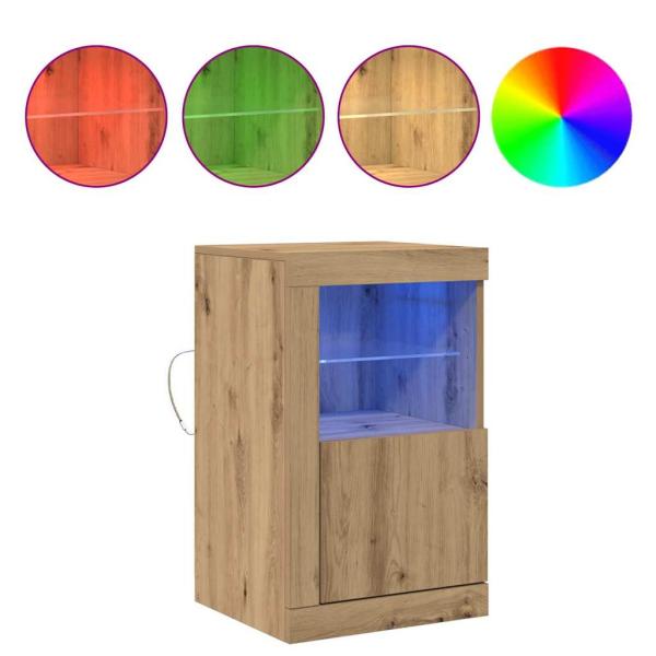 Sideboard mit LED-Lichtern Artisan Eiche 41x37x67 cm