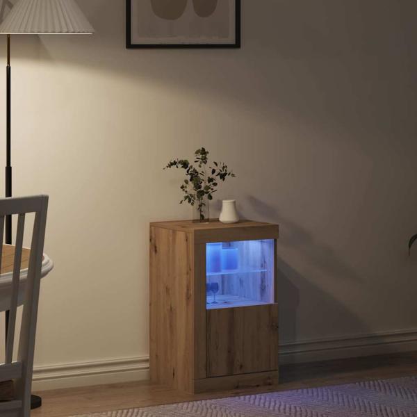 Sideboard mit LED-Lichtern Artisan Eiche 41x37x67 cm