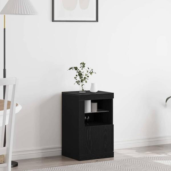 ARDEBO.de - Sideboard mit LED-Lichtern Schwarz Eiche 41x37x67 cm
