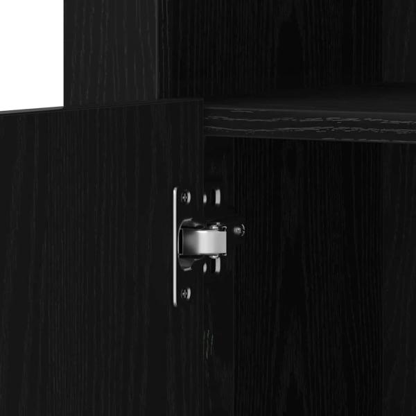 Sideboard mit LED-Lichtern Schwarz Eiche 41x37x67 cm