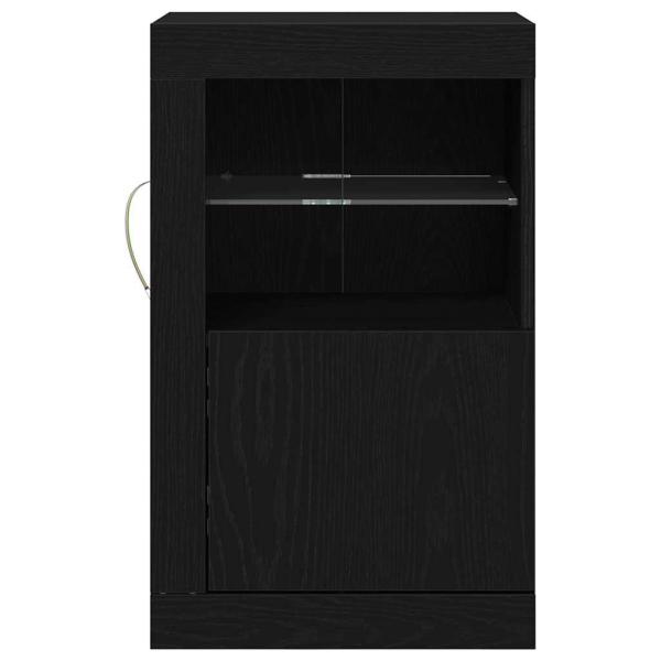 Sideboard mit LED-Lichtern Schwarz Eiche 41x37x67 cm