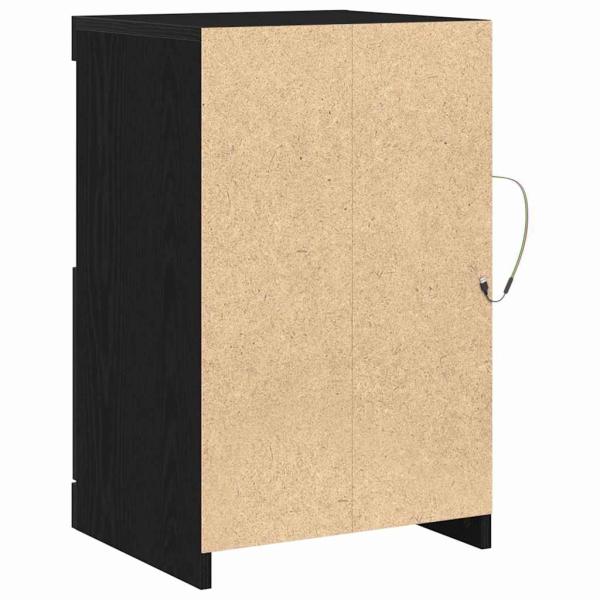 Sideboard mit LED-Lichtern Schwarz Eiche 41x37x67 cm