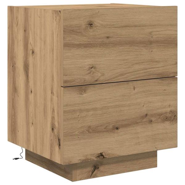 Nachttisch mit LED-Lichtern Artisan Eiche 45x40x55 cm