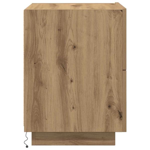 Nachttisch mit LED-Lichtern Artisan Eiche 45x40x55 cm