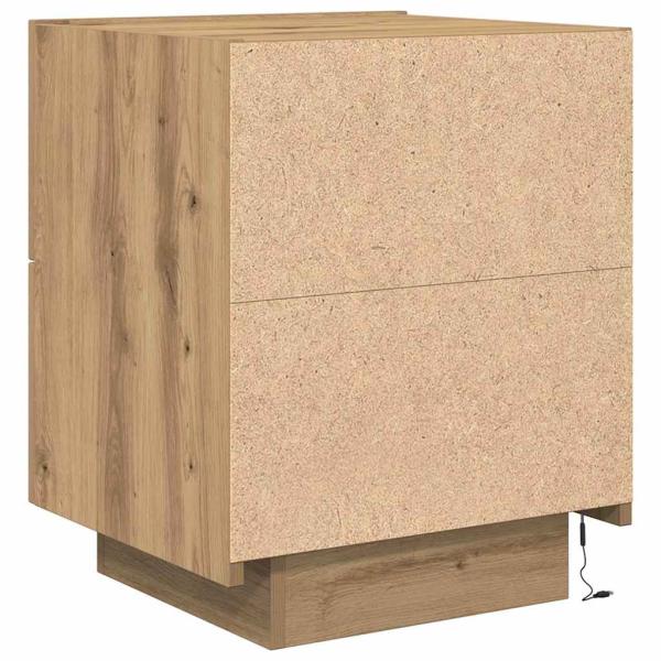 Nachttisch mit LED-Lichtern Artisan Eiche 45x40x55 cm